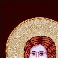 Burgundy velvet Pantocrator/gold